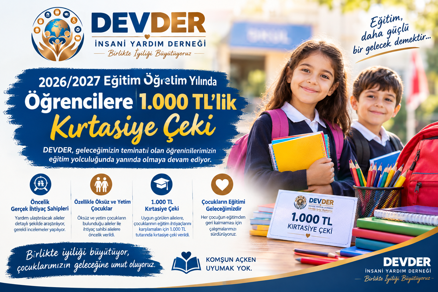 DEVDER, 2026/2027 Eğitim Öğretim Yılında Öğrencilerin Yanında