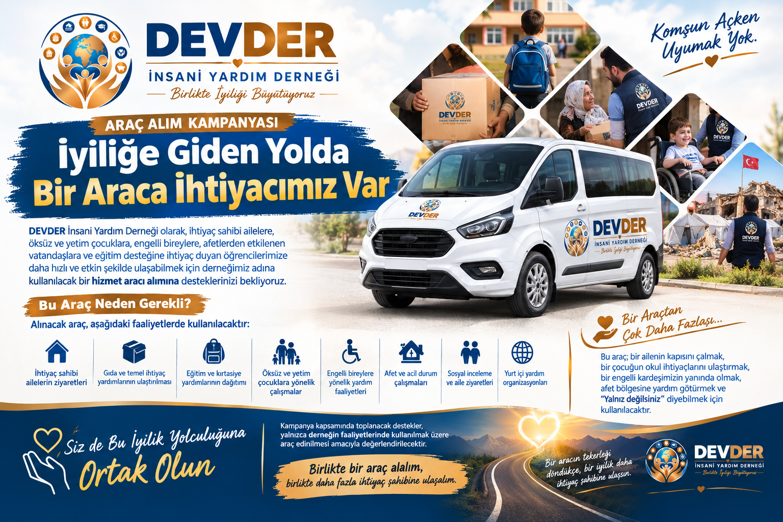 DEVDER İNSANİ YARDIM DERNEĞİ ARAÇ ALIM KAMPANYASI